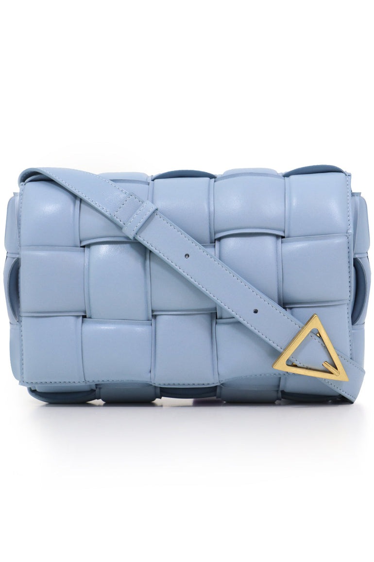 BOTTEGA VENETA BAGS BLUE PADDED CASSETTE BAG ICE BLUE
