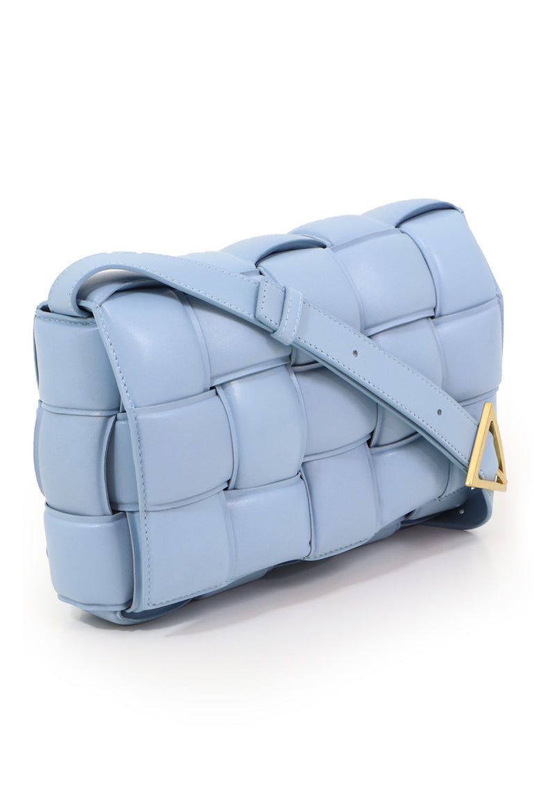 BOTTEGA VENETA BAGS BLUE PADDED CASSETTE BAG ICE BLUE