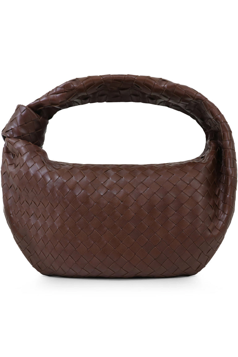 BOTTEGA VENETA BAGS GOLD SMALL JODIE BAG WOVEN LEATHER BARK