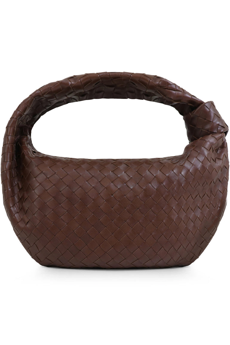 BOTTEGA VENETA BAGS GOLD SMALL JODIE BAG WOVEN LEATHER BARK