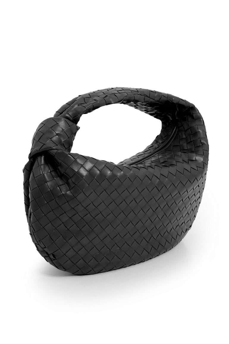 BOTTEGA VENETA BAGS BLACK SMALL JODIE BAG WOVEN LEATHER BLACK