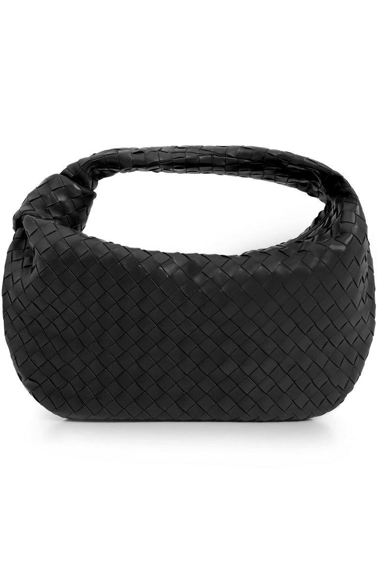 BOTTEGA VENETA BAGS BLACK SMALL JODIE BAG WOVEN LEATHER BLACK