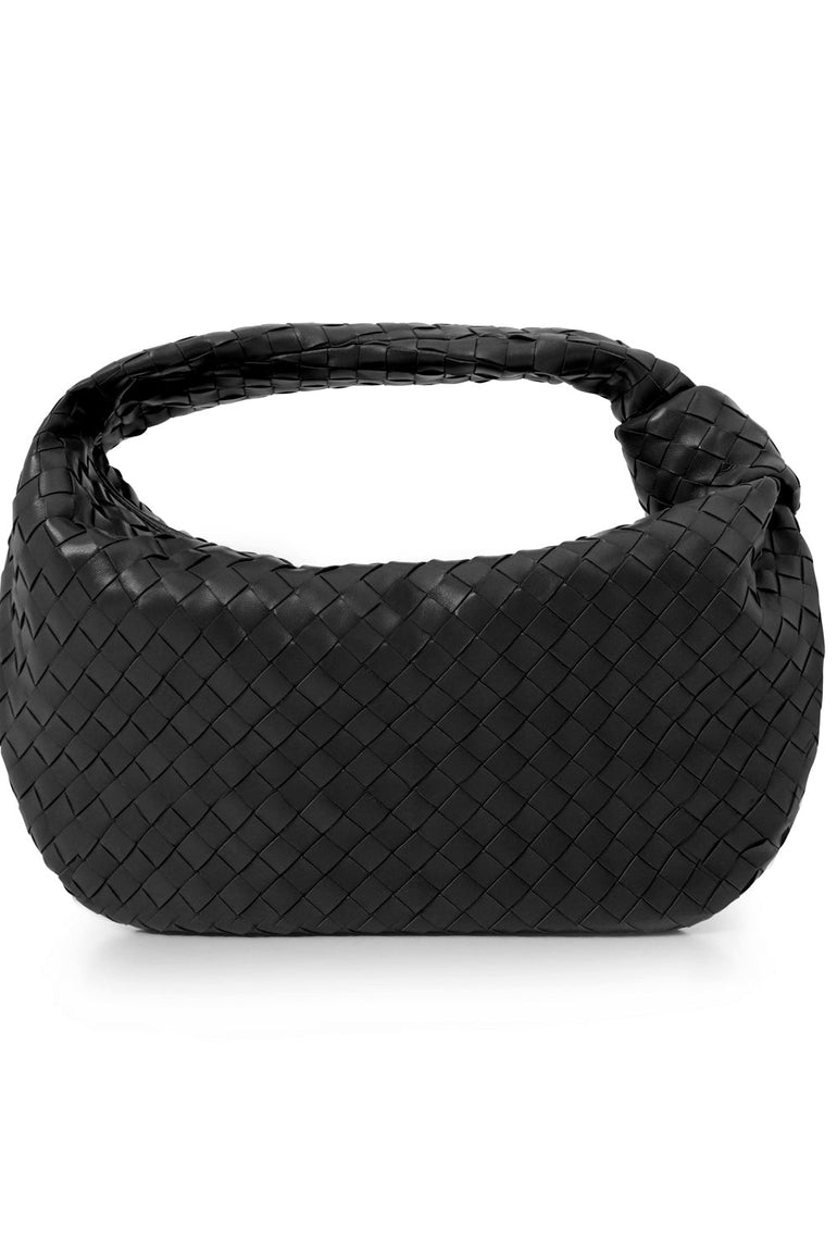 BOTTEGA VENETA BAGS BLACK SMALL JODIE BAG WOVEN LEATHER BLACK