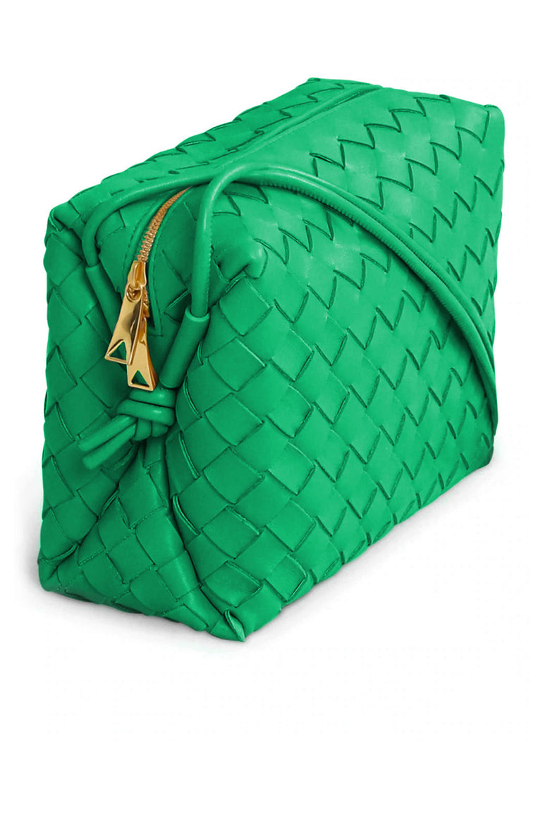Bottega Veneta Grass Green Leather Small Loop Crossbody Bag In