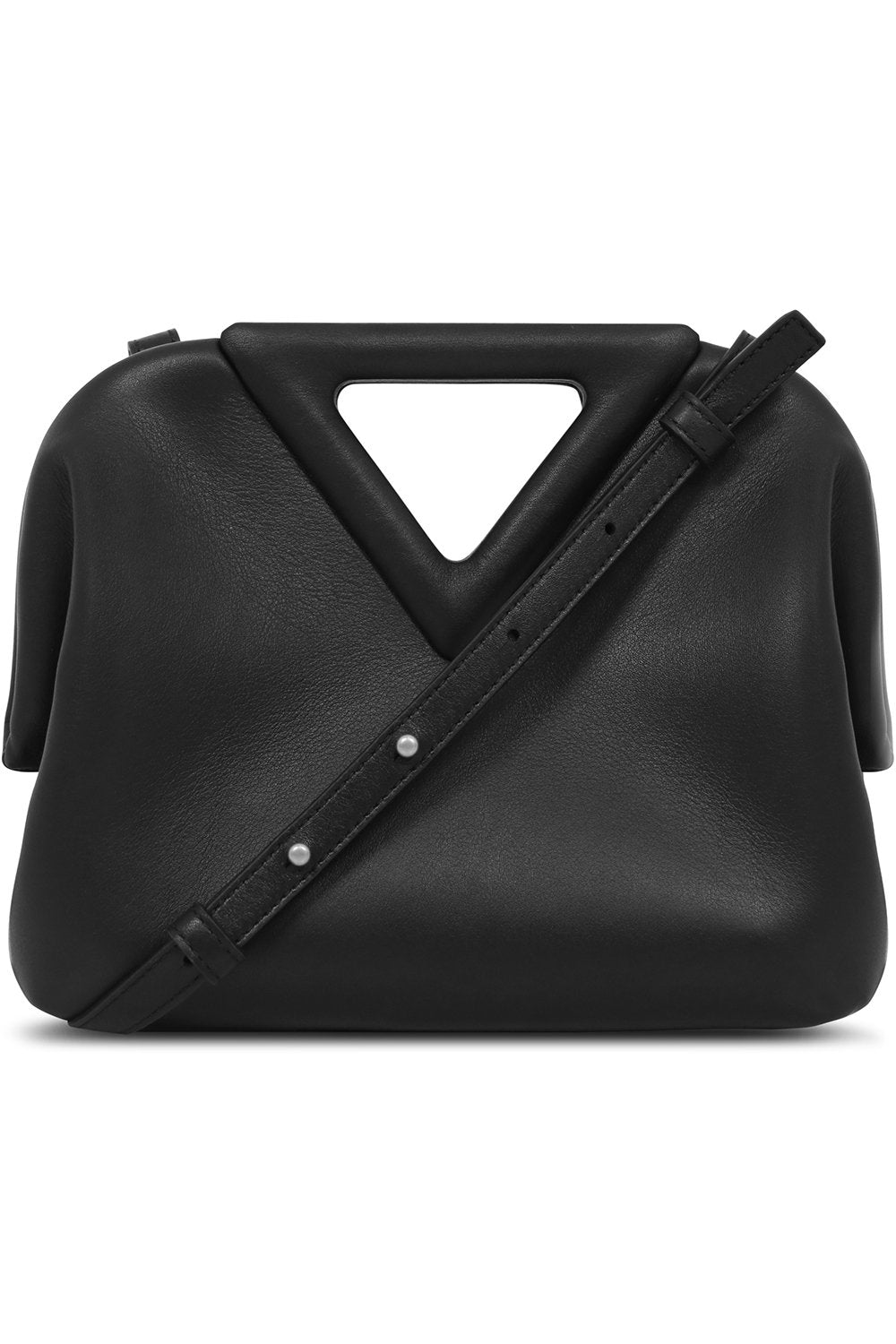 BOTTEGA VENETA BAGS BLACK SMALL POINT TOP HANDLE BAG BLACK