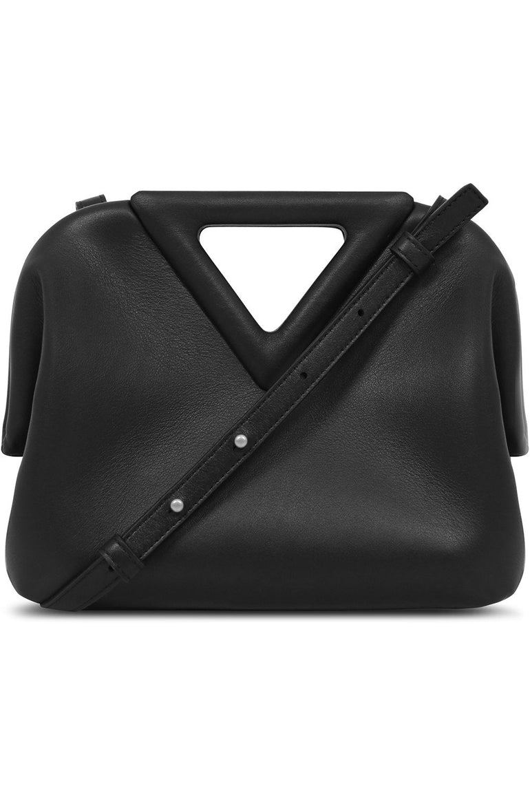 BOTTEGA VENETA BAGS BLACK SMALL POINT TOP HANDLE BAG BLACK