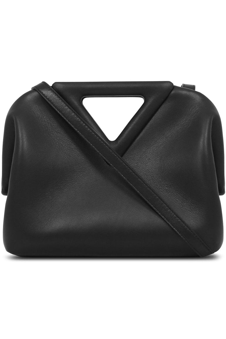 BOTTEGA VENETA BAGS BLACK SMALL POINT TOP HANDLE BAG BLACK