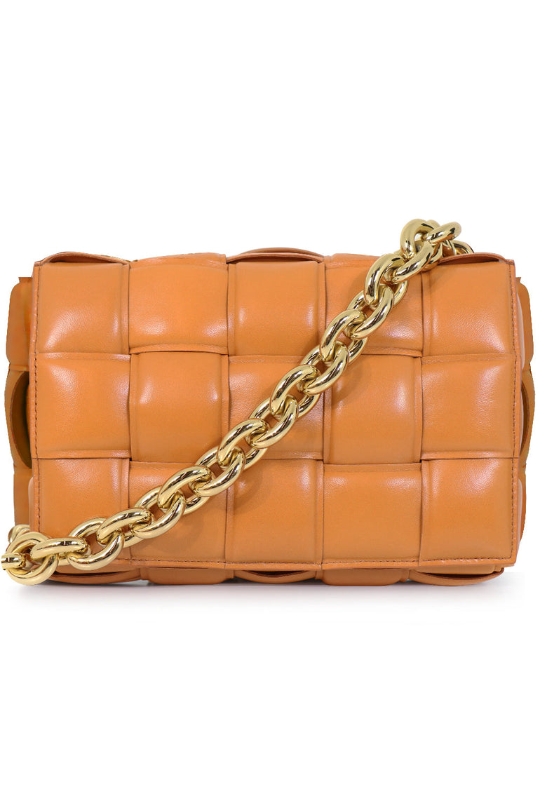 BOTTEGA VENETA BAGS GOLD THE CHAIN CASSETTE BAG CLAY