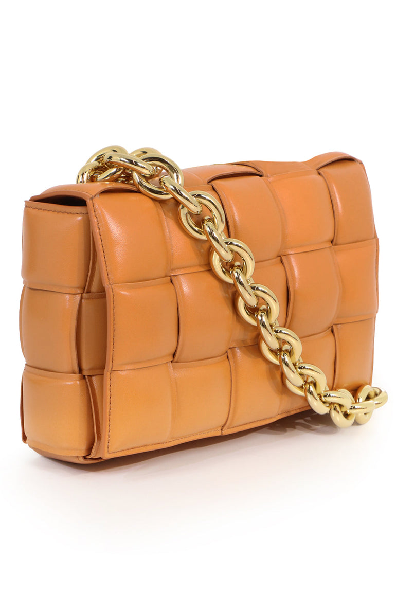 BOTTEGA VENETA BAGS GOLD THE CHAIN CASSETTE BAG CLAY