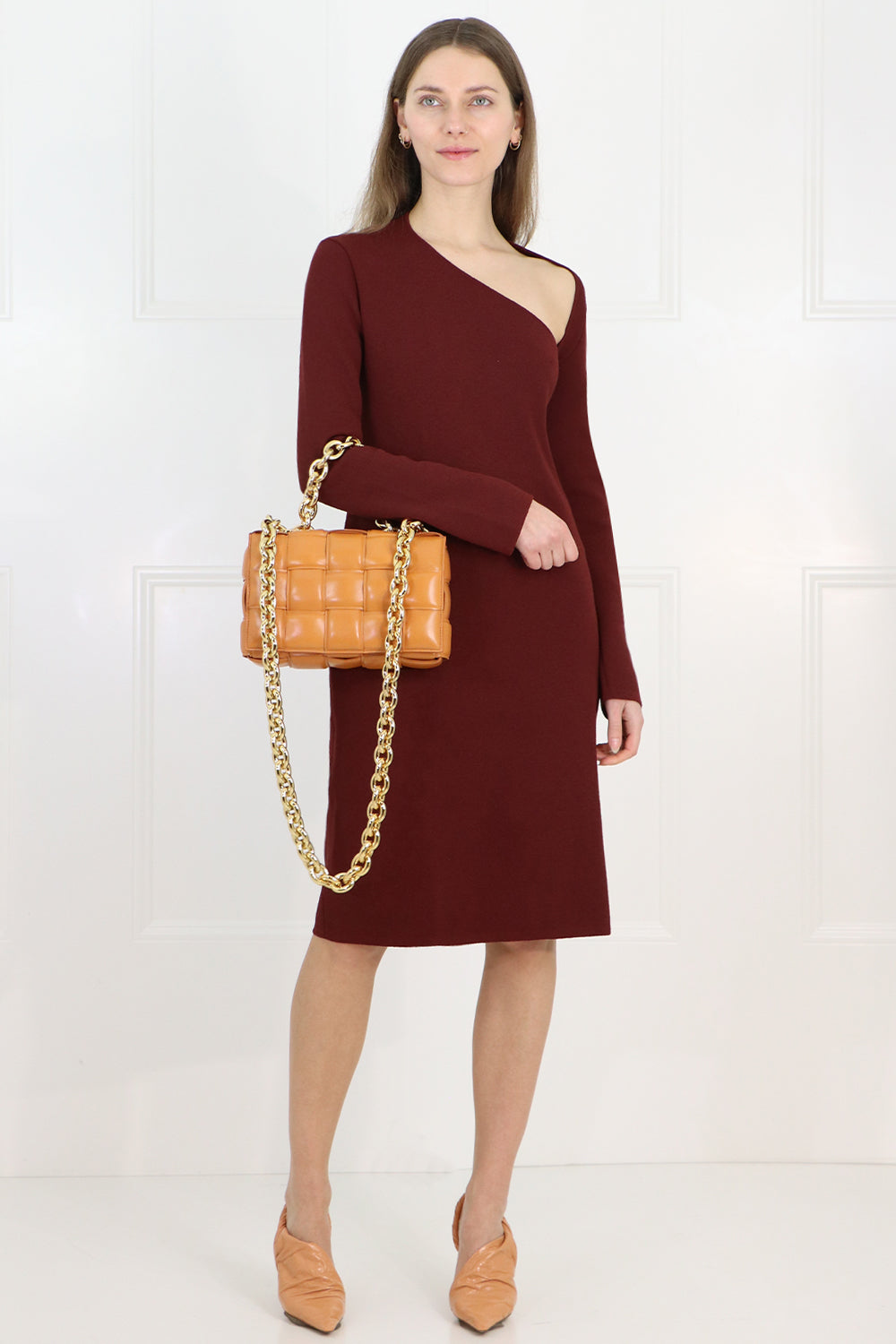 BOTTEGA VENETA BAGS GOLD THE CHAIN CASSETTE BAG CLAY