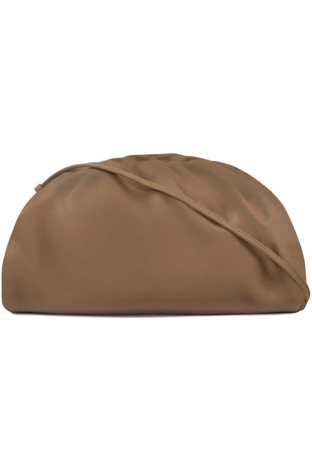 BOTTEGA VENETA BAGS GOLD THE POUCH 20 SMOOTH LEATHER CAMEL