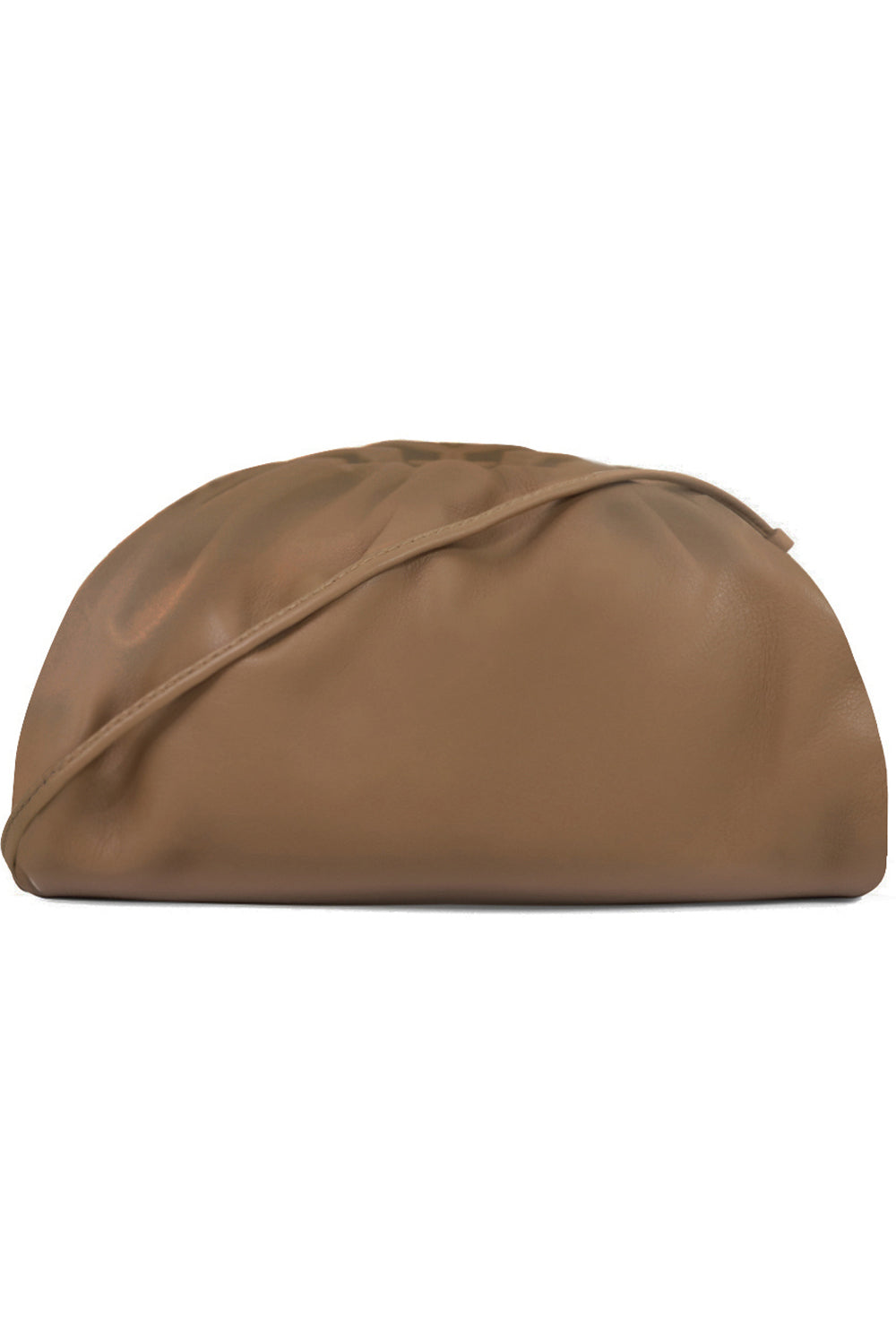 BOTTEGA VENETA BAGS GOLD THE POUCH 20 SMOOTH LEATHER CAMEL