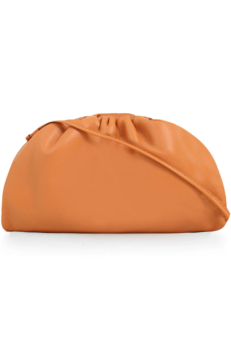 BOTTEGA VENETA BAGS GOLD THE POUCH 20 SMOOTH LEATHER CLAY