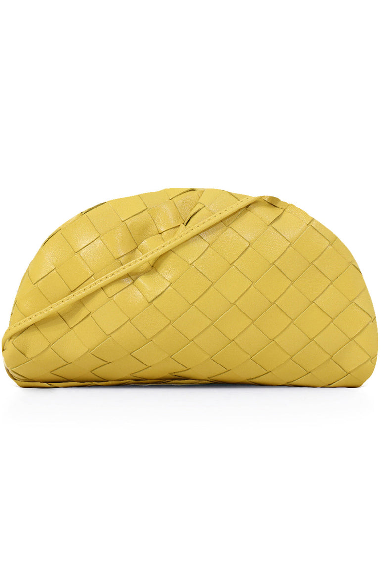 BOTTEGA VENETA BAGS GOLD THE POUCH 20 WOVEN LEATHER CORN