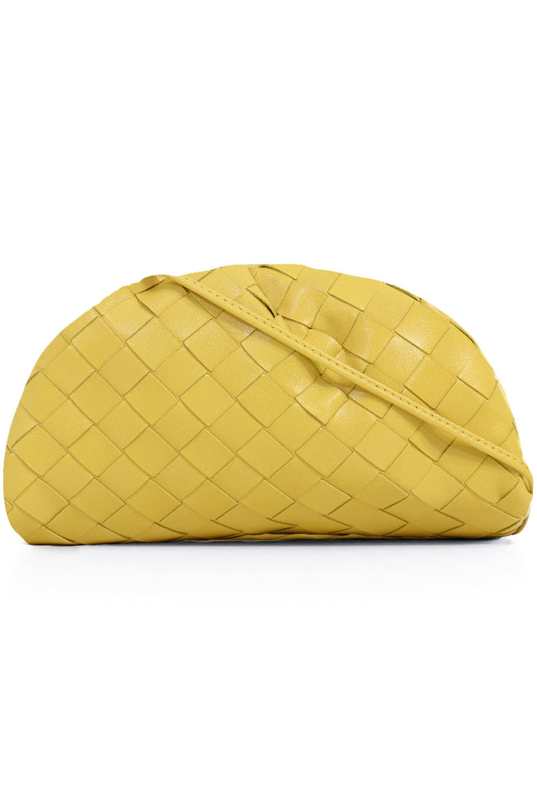 BOTTEGA VENETA BAGS GOLD THE POUCH 20 WOVEN LEATHER CORN