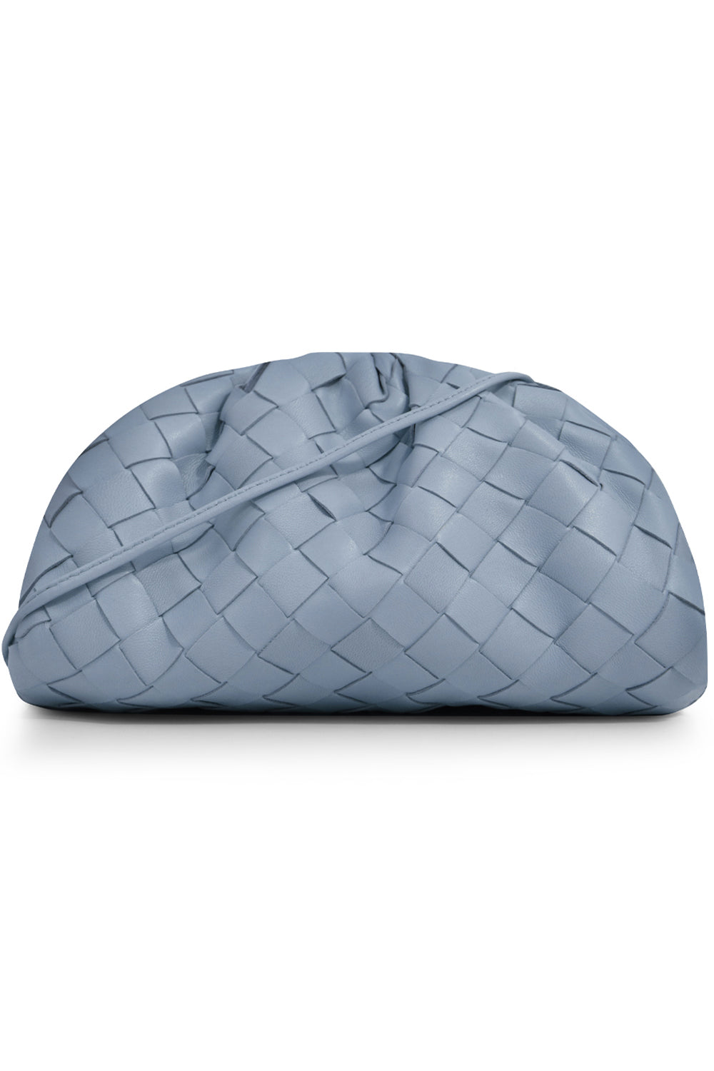 BOTTEGA VENETA BAGS BLUE THE POUCH 20 WOVEN LEATHER ICE BLUE