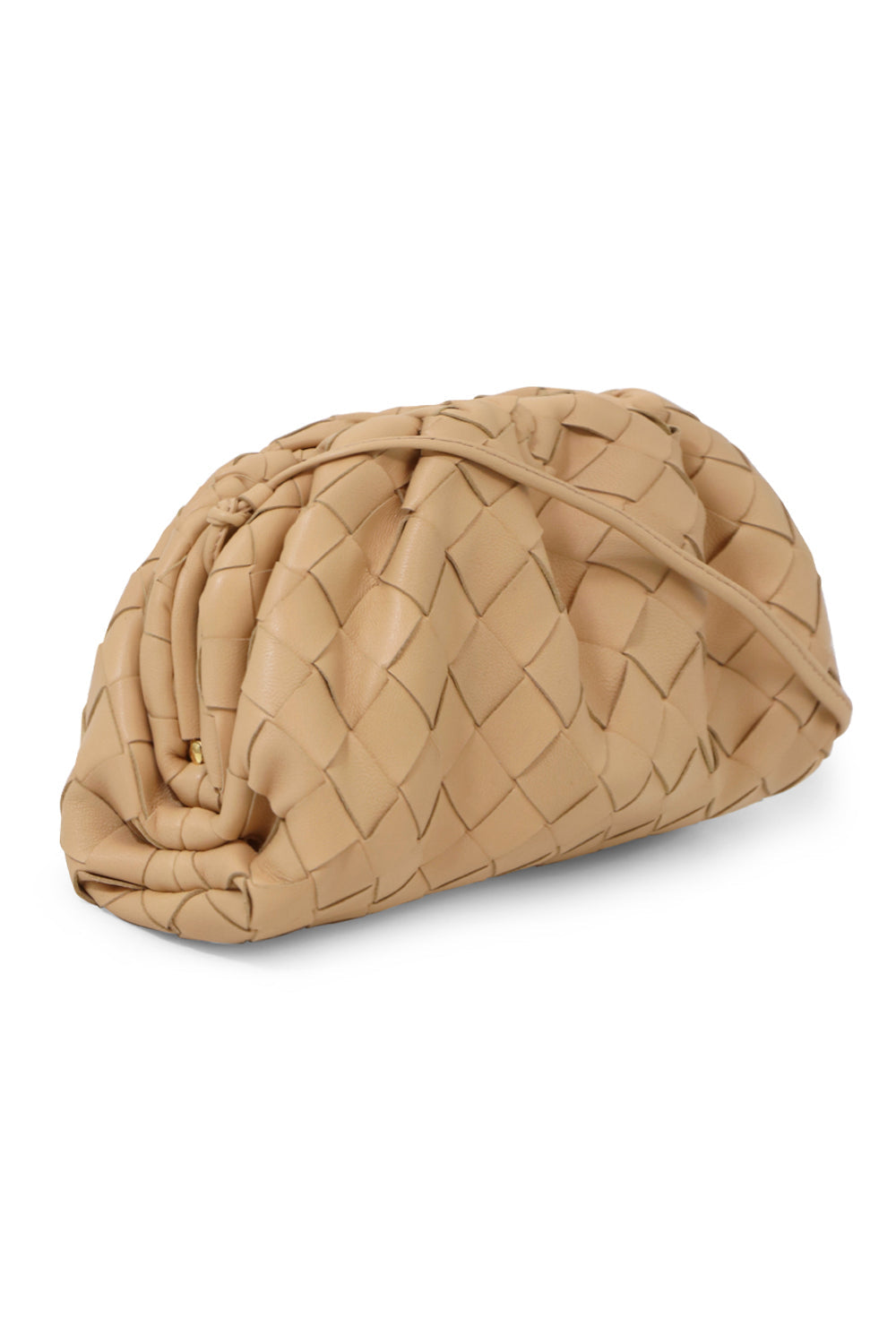 BOTTEGA VENETA BAGS BEIGE THE POUCH 20 WOVEN LEATHER NUDE