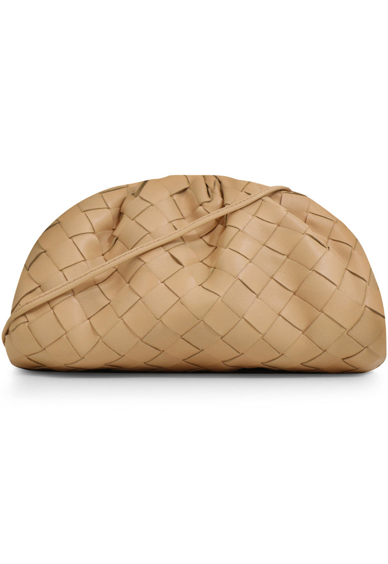 BOTTEGA VENETA BAGS BEIGE THE POUCH 20 WOVEN LEATHER NUDE