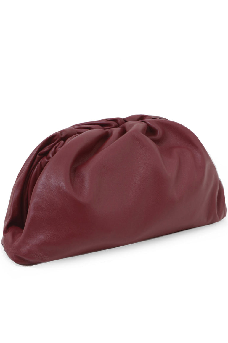 BOTTEGA VENETA BAGS RED THE POUCH SMOOTH LEATHER BORDEAUX