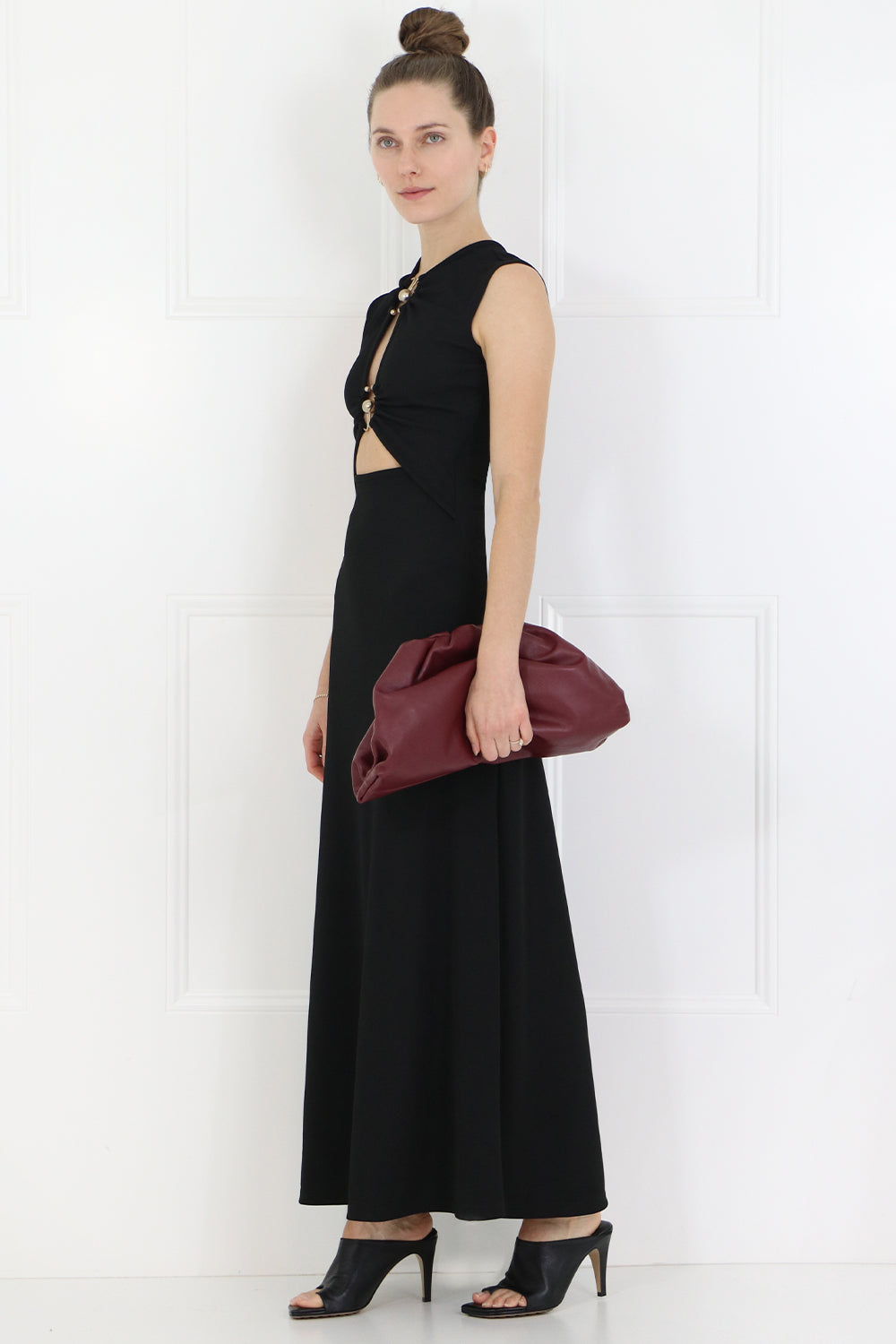 BOTTEGA VENETA BAGS RED THE POUCH SMOOTH LEATHER BORDEAUX