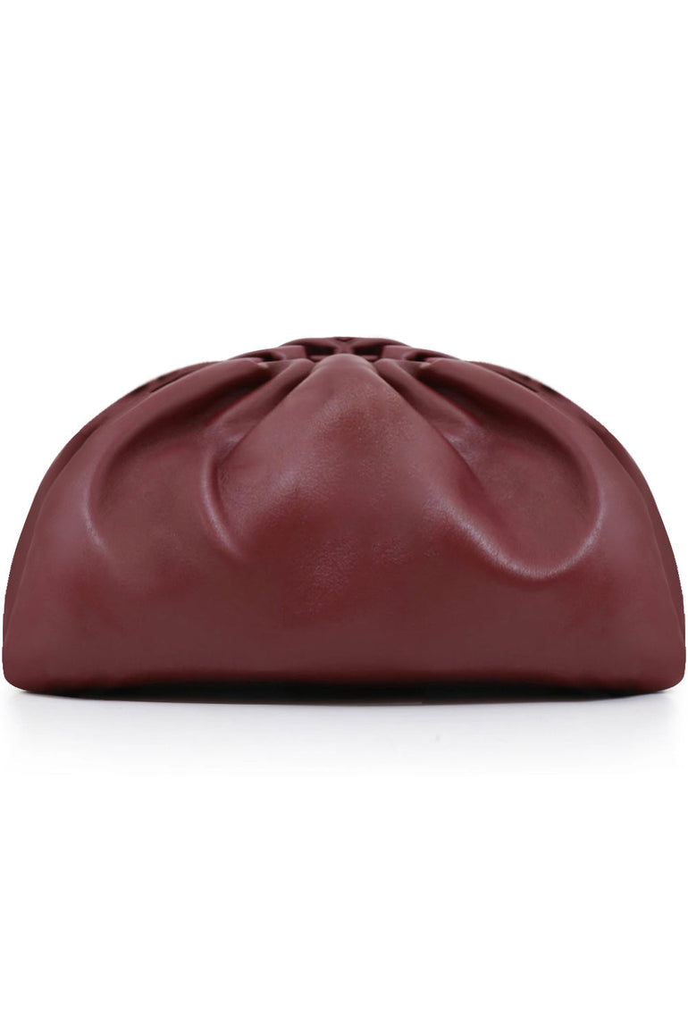 BOTTEGA VENETA BAGS RED THE POUCH SMOOTH LEATHER BORDEAUX