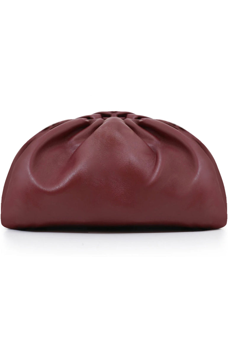 BOTTEGA VENETA BAGS RED THE POUCH SMOOTH LEATHER BORDEAUX