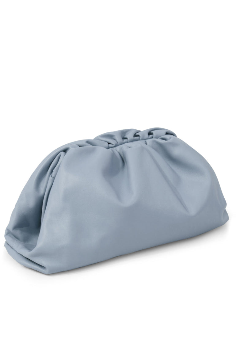 BOTTEGA VENETA BAGS BLUE THE POUCH SMOOTH LEATHER ICE BLUE
