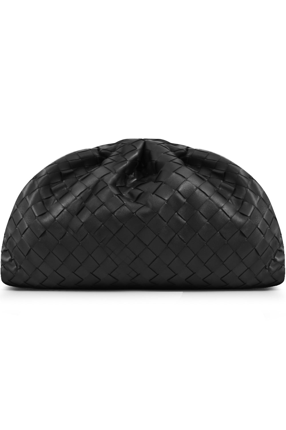 BOTTEGA VENETA BAGS BLACK THE POUCH WOVEN LEATHER BLACK