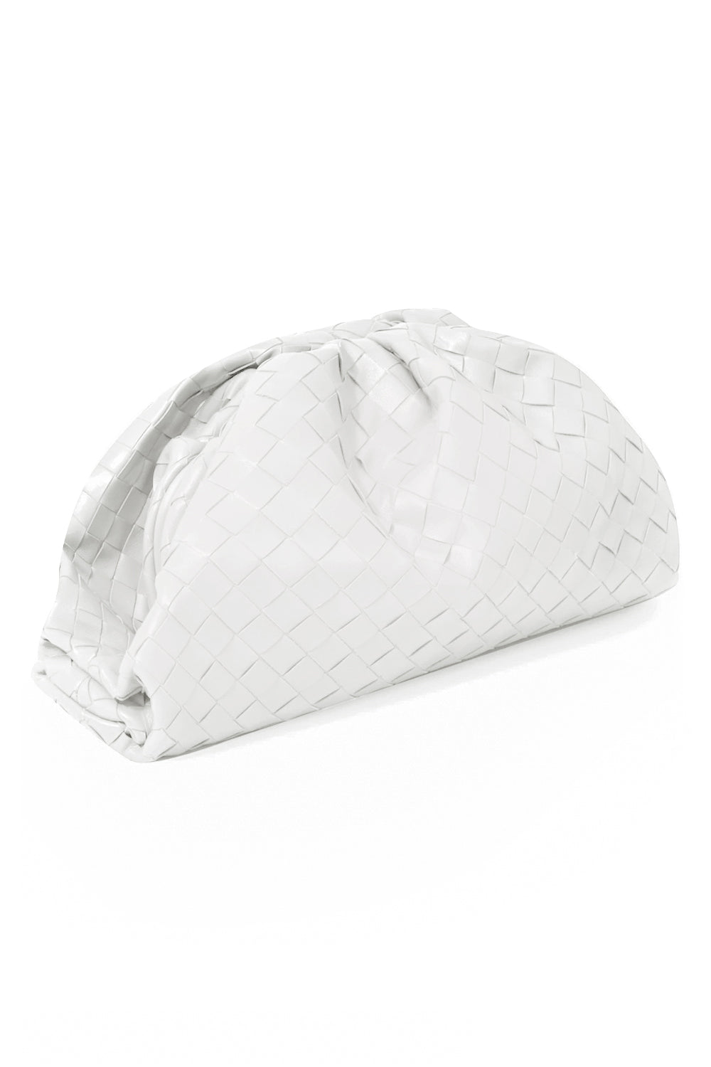 BOTTEGA VENETA BAGS WHITE THE POUCH WOVEN LEATHER WHITE