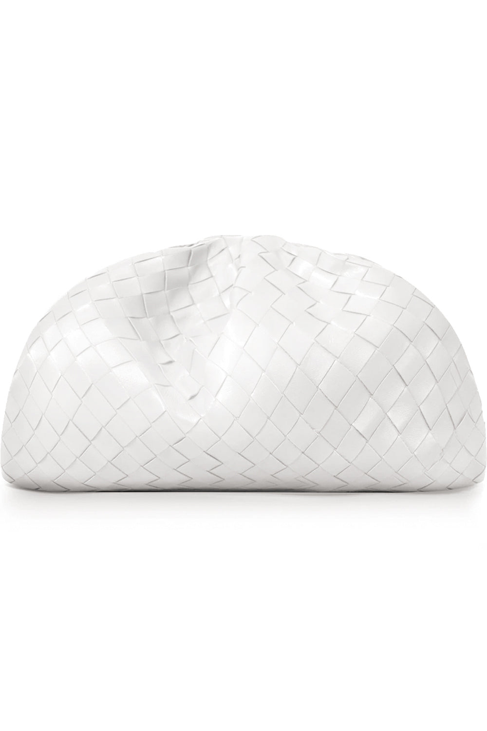 BOTTEGA VENETA BAGS WHITE THE POUCH WOVEN LEATHER WHITE