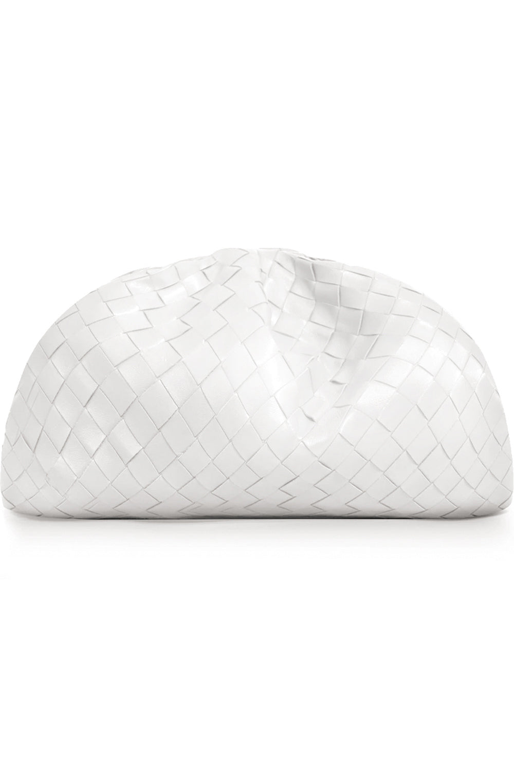 BOTTEGA VENETA BAGS WHITE THE POUCH WOVEN LEATHER WHITE