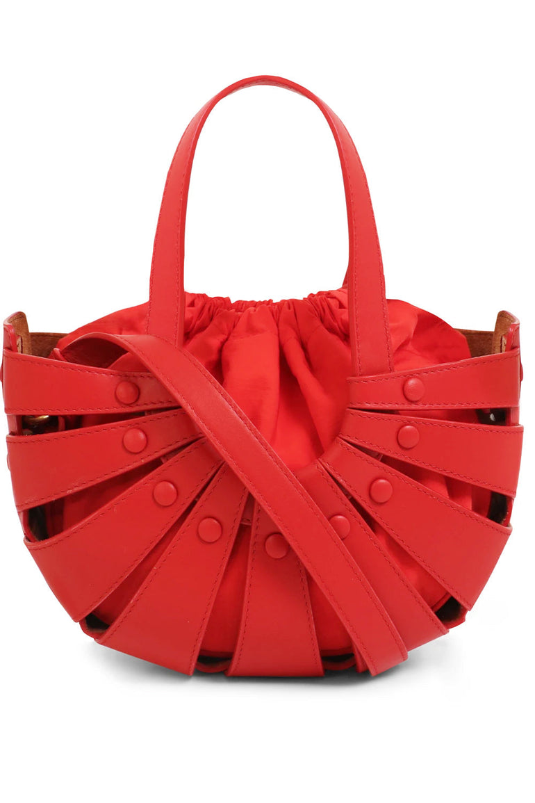 BOTTEGA VENETA BAGS GOLD THE SMALL SHELL BAG CHILLI TOMATO