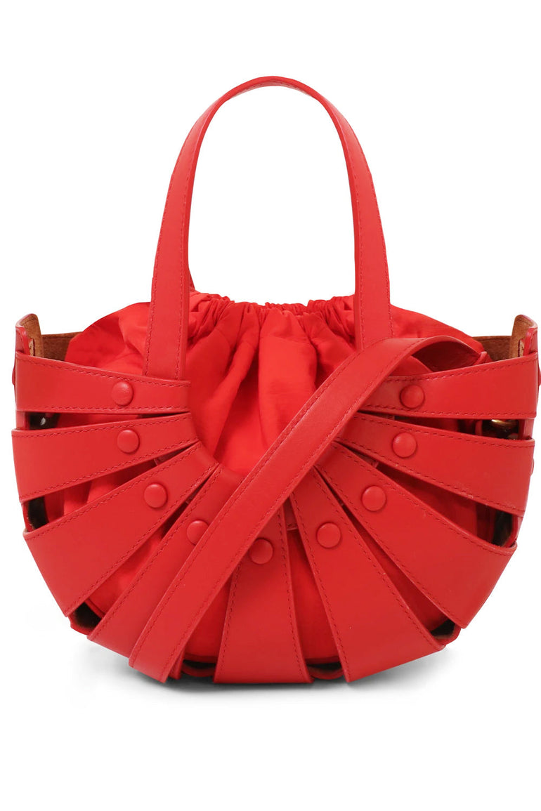 BOTTEGA VENETA BAGS GOLD THE SMALL SHELL BAG CHILLI TOMATO