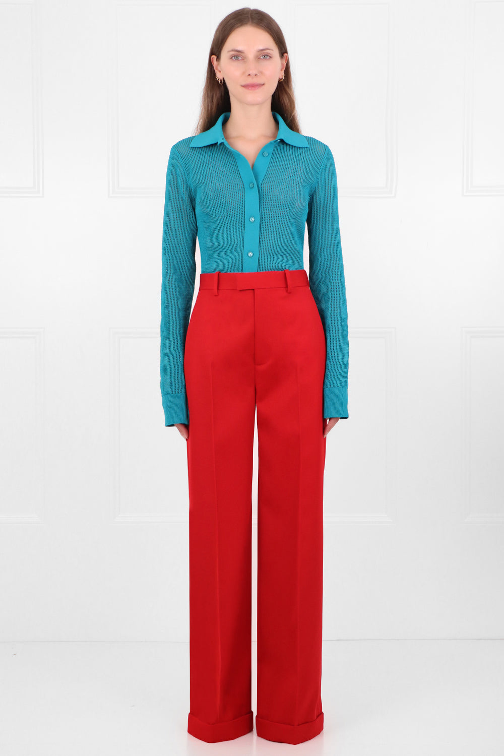BOTTEGA VENETA BAGS WIDE LEG PANTS LIPSTICK