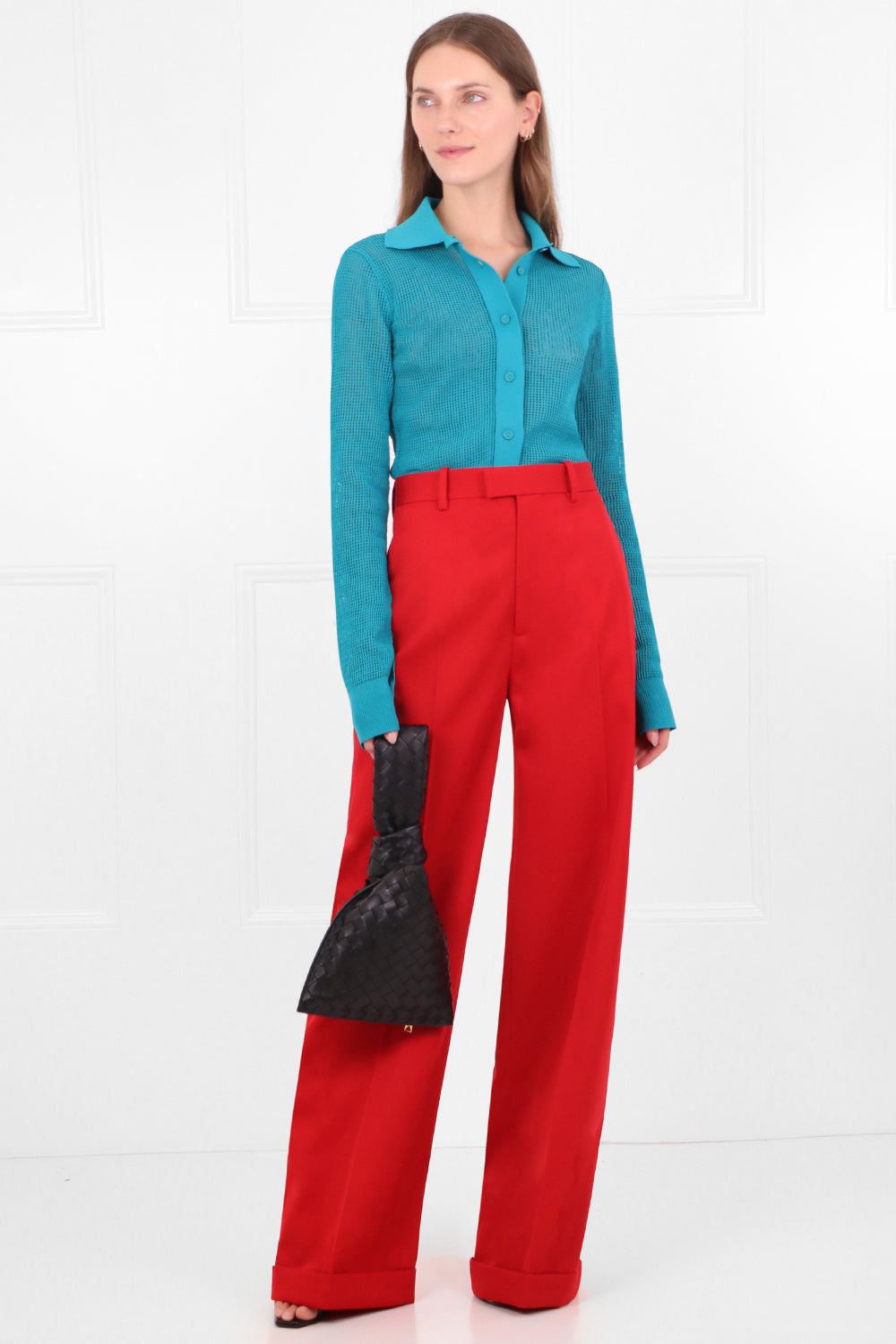 BOTTEGA VENETA BAGS WIDE LEG PANTS LIPSTICK