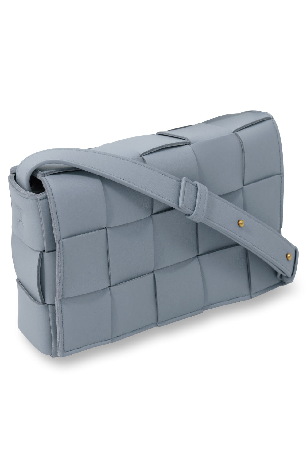 BOTTEGA VENETA BAGS BLUE WOVEN CASSETTE BAG ICE BLUE