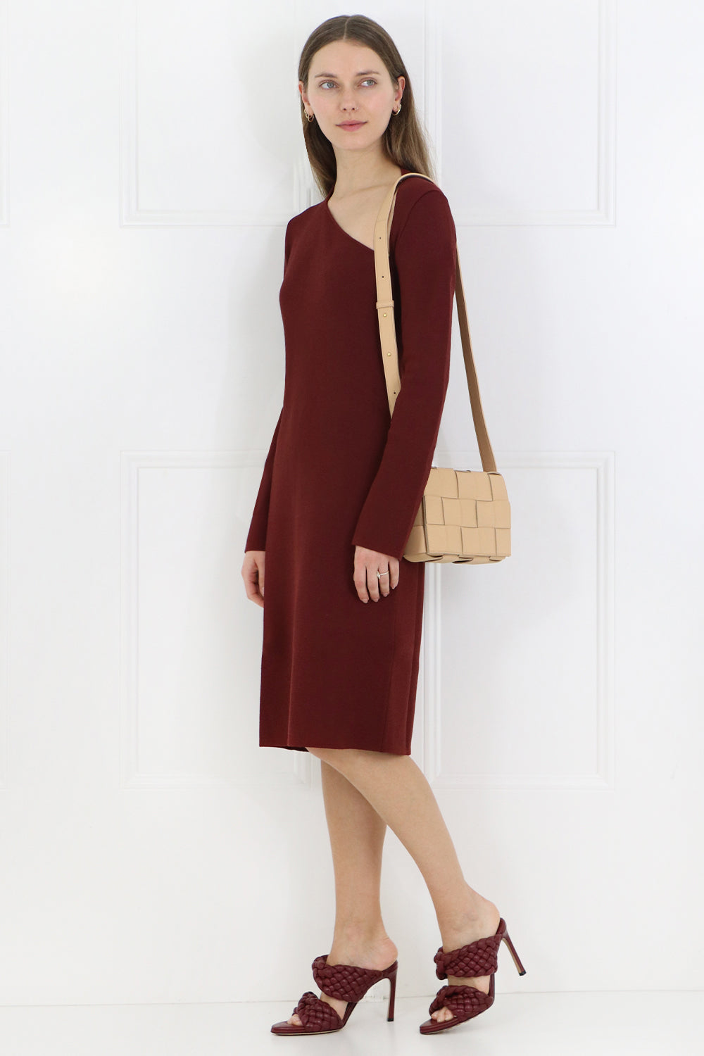 BOTTEGA VENETA BAGS BEIGE WOVEN CASSETTE BAG NUDE