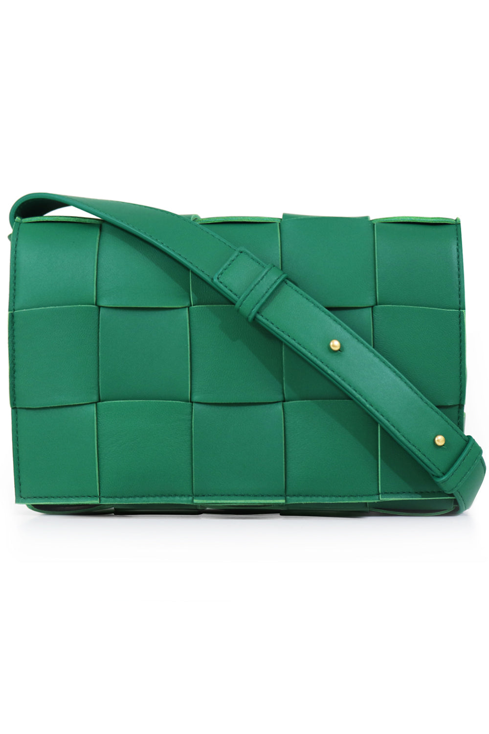 BOTTEGA VENETA BAGS GREEN WOVEN CASSETTE BAG RACING GREEN