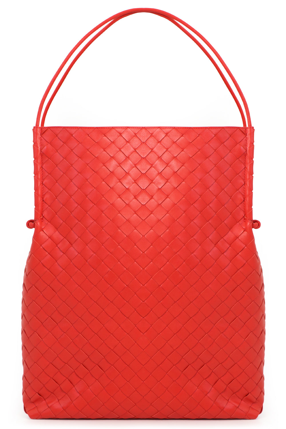 BOTTEGA VENETA BAGS RED WOVEN TOTE BAG NAIL POLISH