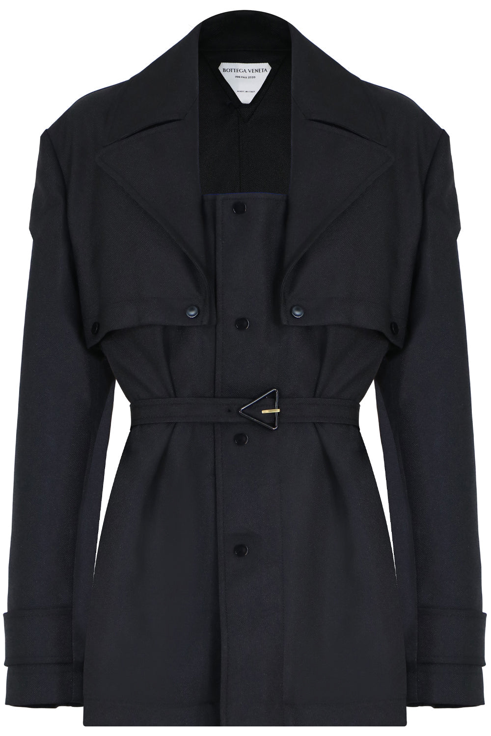 BOTTEGA VENETA RTW BELTED TRENCH JACKET BLACK