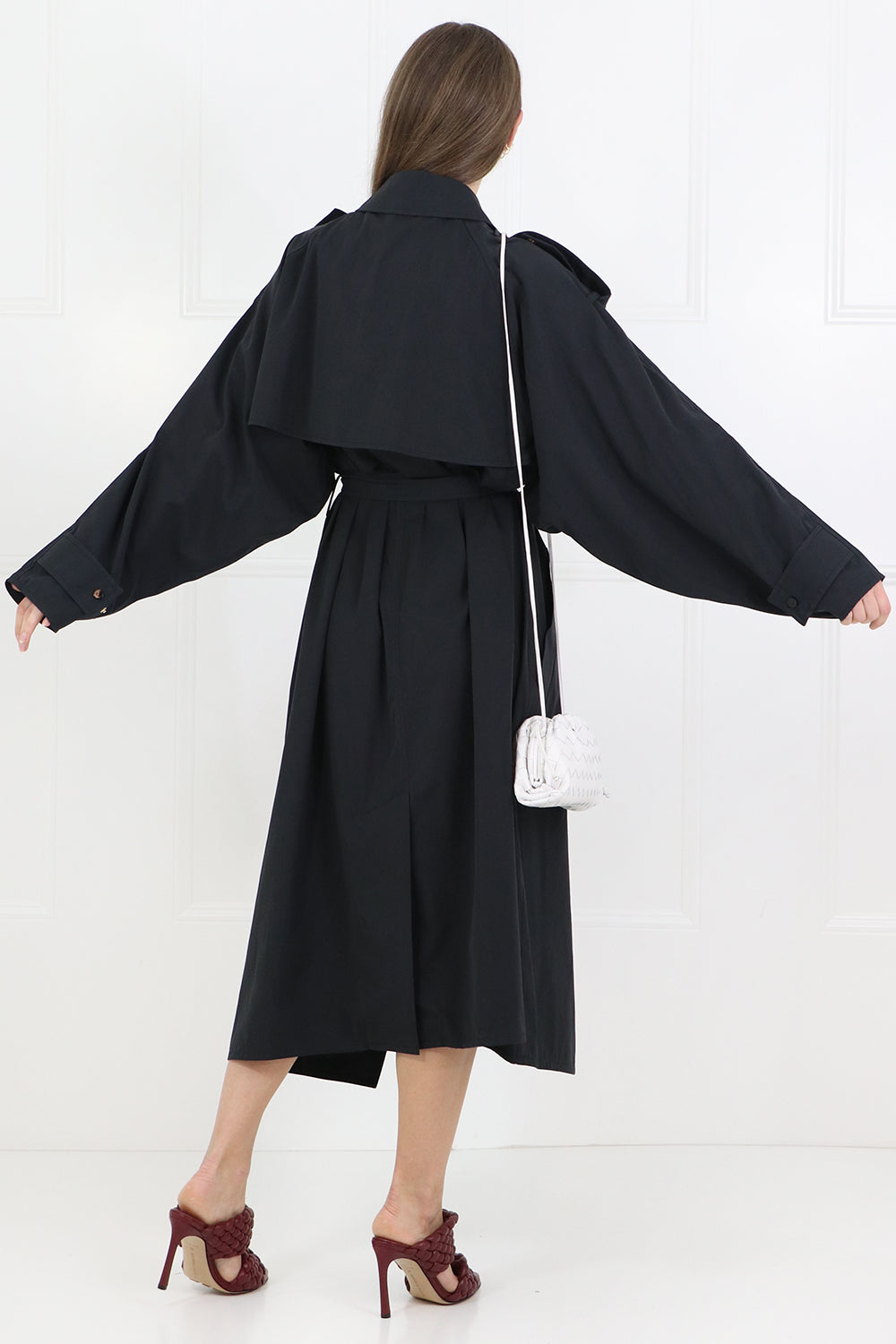 BOTTEGA VENETA RTW CLASSIC TRENCH COAT OFF BLACK