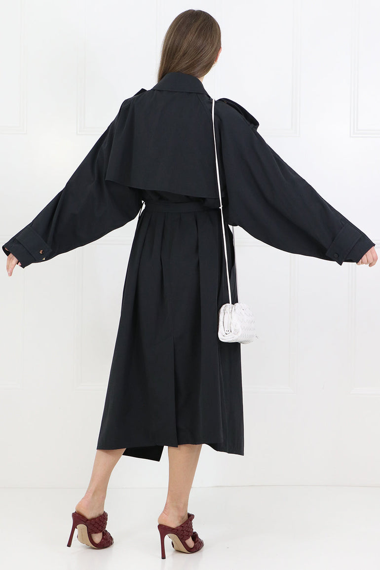 BOTTEGA VENETA RTW CLASSIC TRENCH COAT OFF BLACK