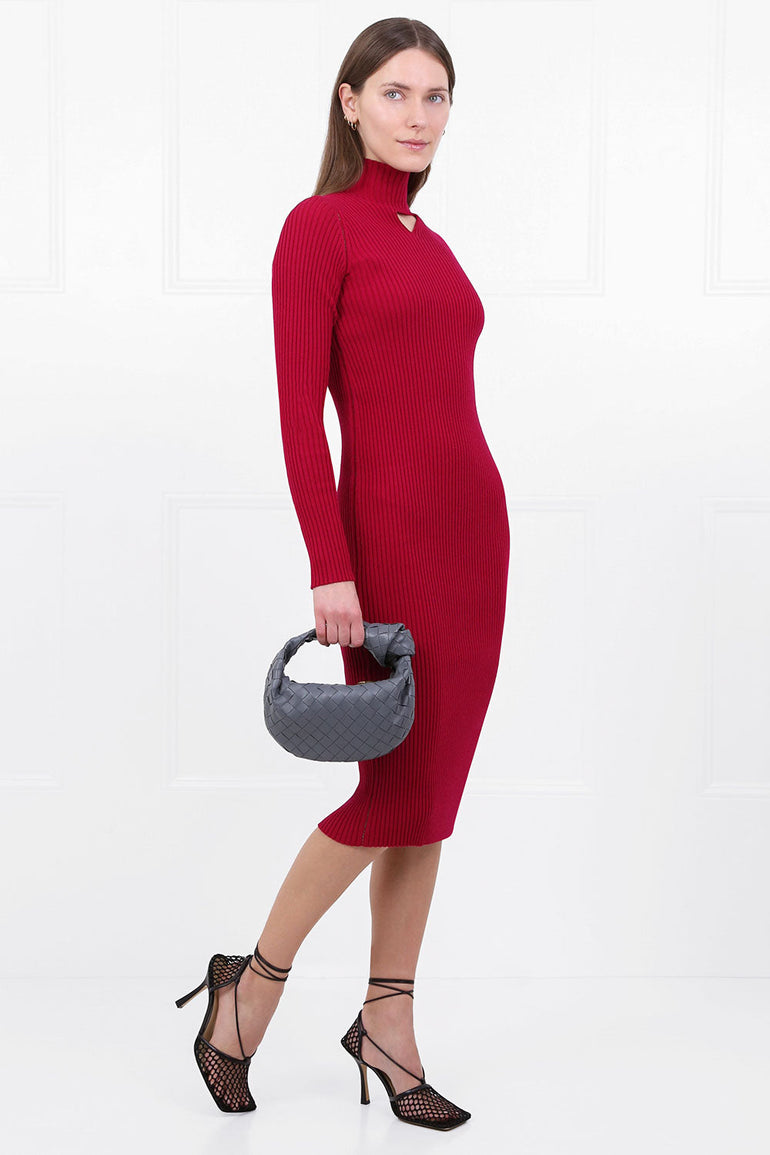 BOTTEGA VENETA RTW CUTOUT RIB DRESS L/S VALENTINE