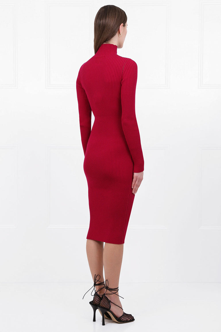 BOTTEGA VENETA RTW CUTOUT RIB DRESS L/S VALENTINE