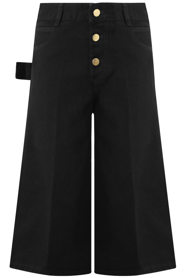 BOTTEGA VENETA RTW LONG DENIM SHORTS BLACK
