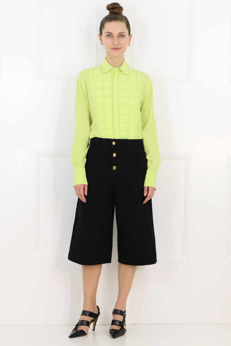 BOTTEGA VENETA RTW LONG DENIM SHORTS BLACK