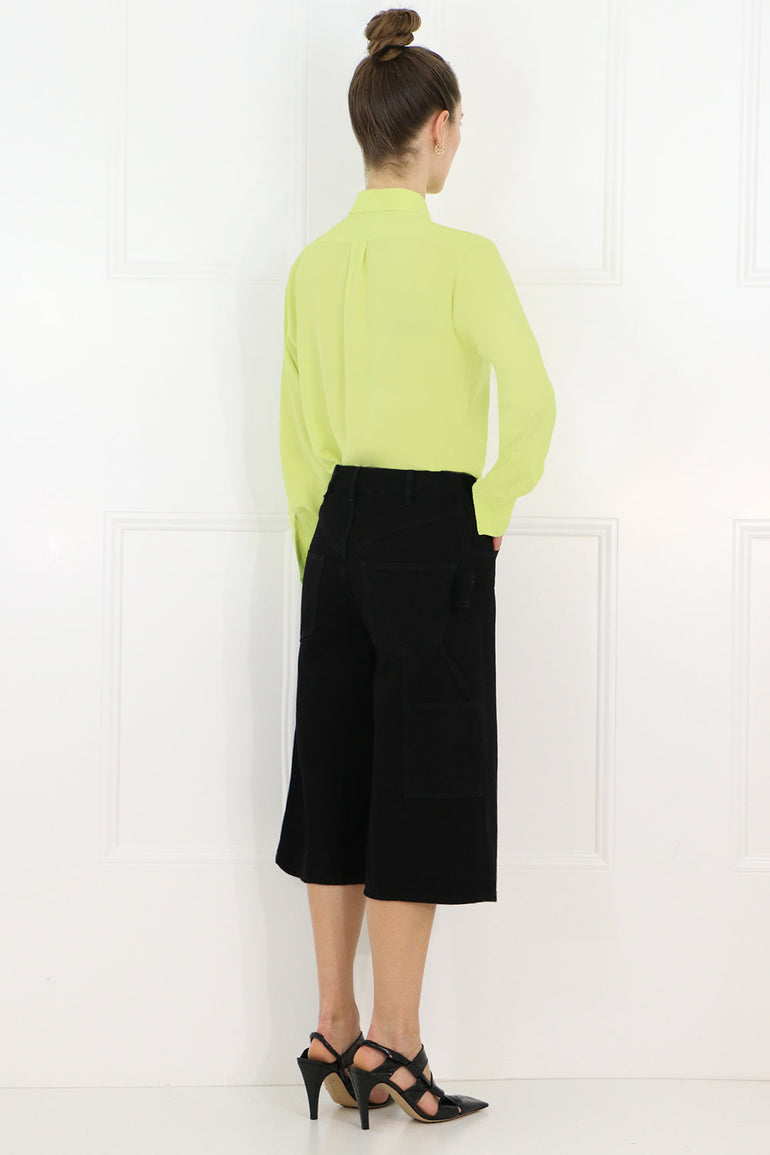 BOTTEGA VENETA RTW LONG DENIM SHORTS BLACK