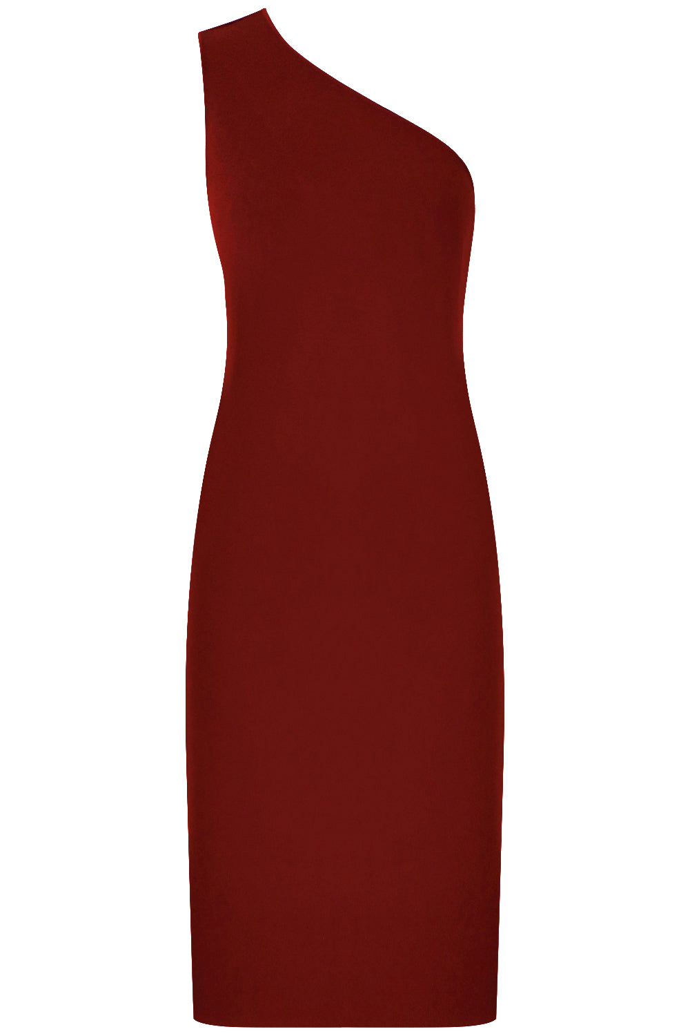 BOTTEGA VENETA RTW ONE SHOULDER DRESS RUST