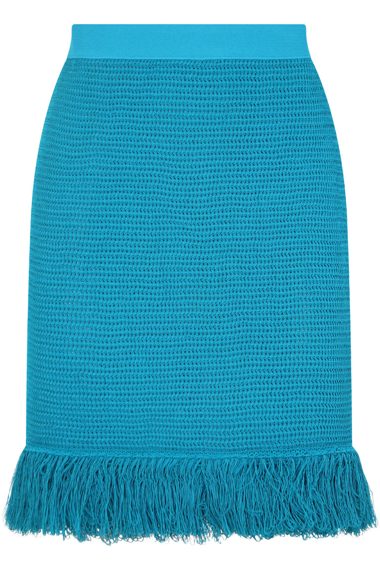 BOTTEGA VENETA RTW RACKED MESH MINI SKIRT DUCK GREEN