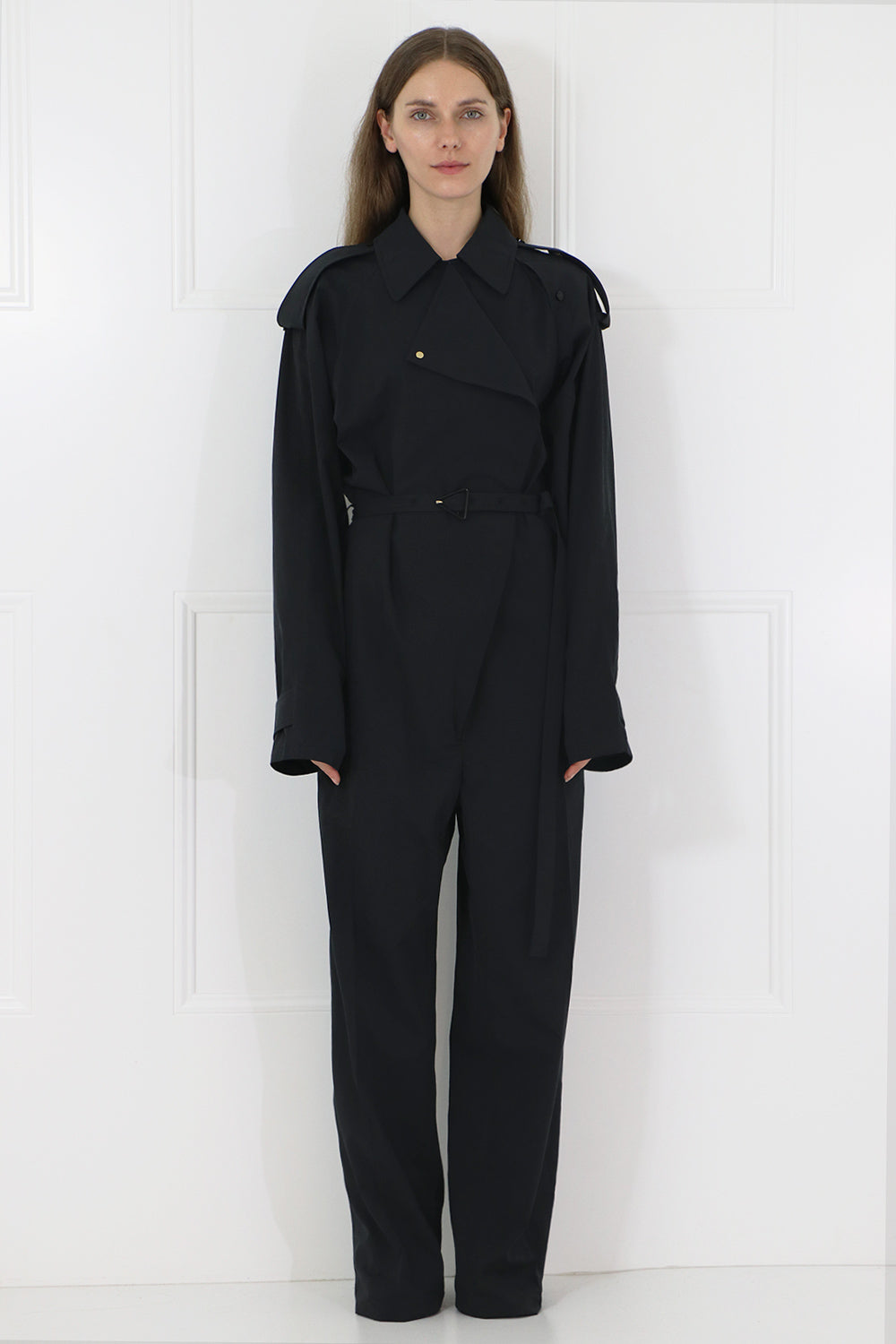 BOTTEGA VENETA RTW RELAXED FIT BOILERSUIT L/S BLACK